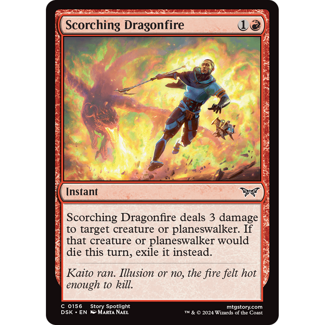 Scorching Dragonfire (DSK-156) - Duskmourn: House of Horror Foil