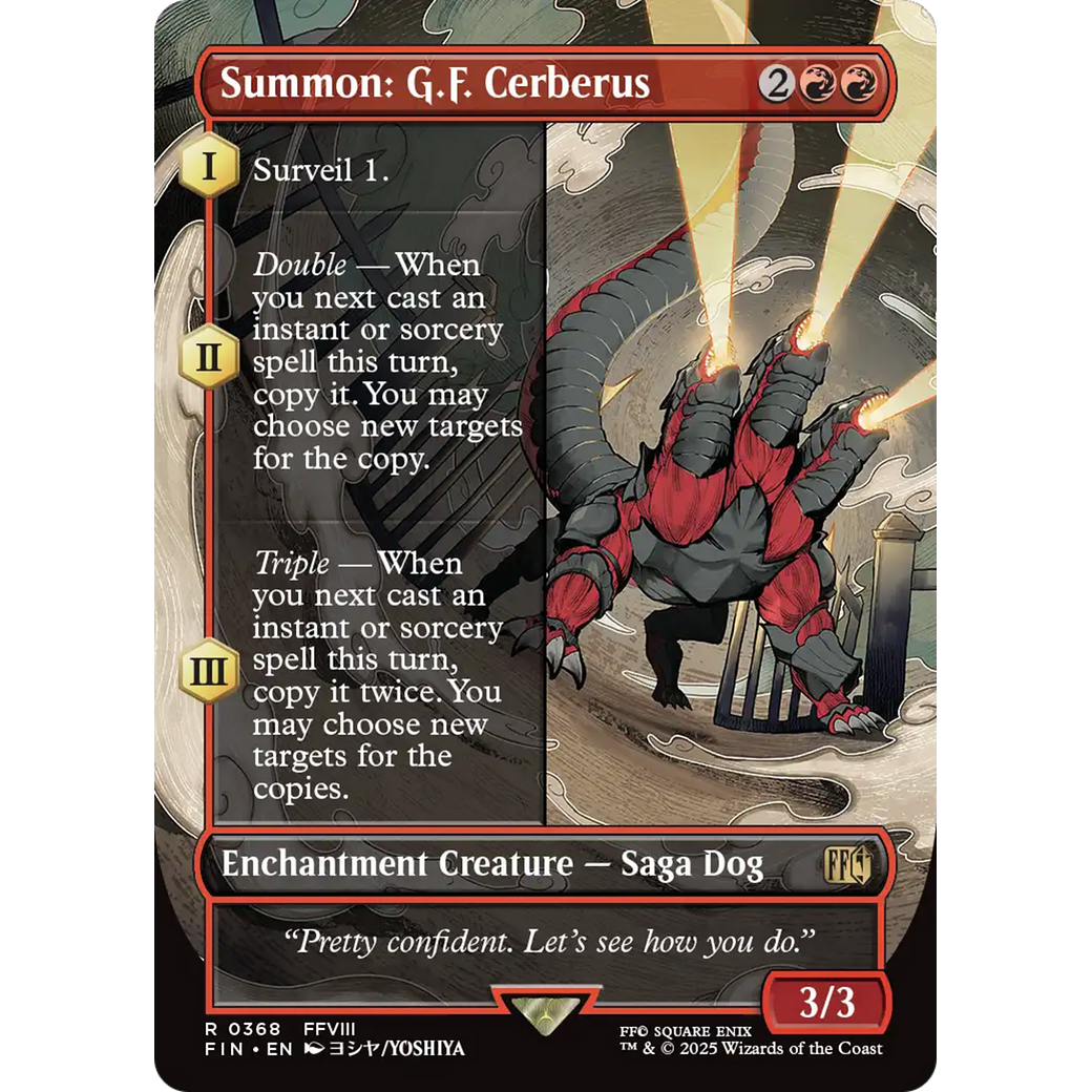 Summon: G.F. Cerberus (FIN-368) - FINAL FANTASY: (enchantment) (Borderless)