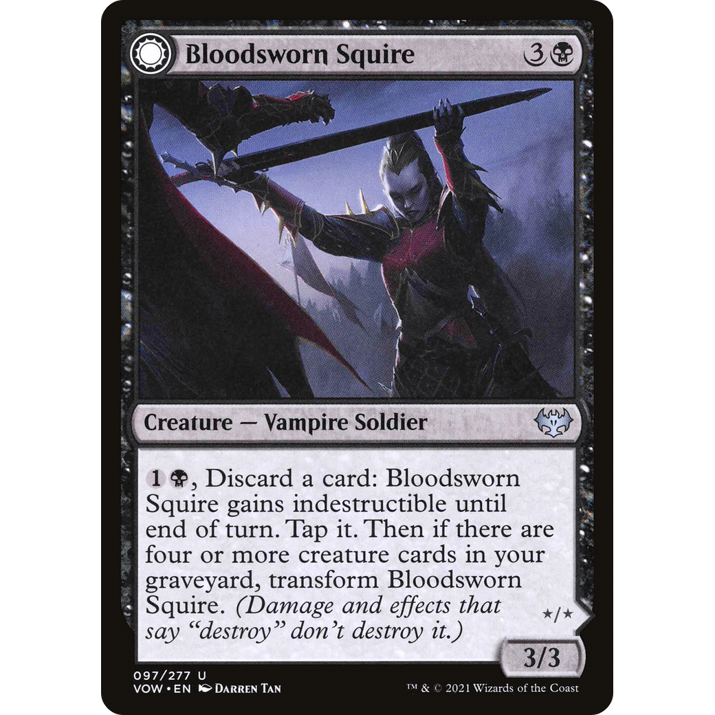 Bloodsworn Squire (VOW-097) - Innistrad: Crimson Vow: (Double Faced Transform) Foil