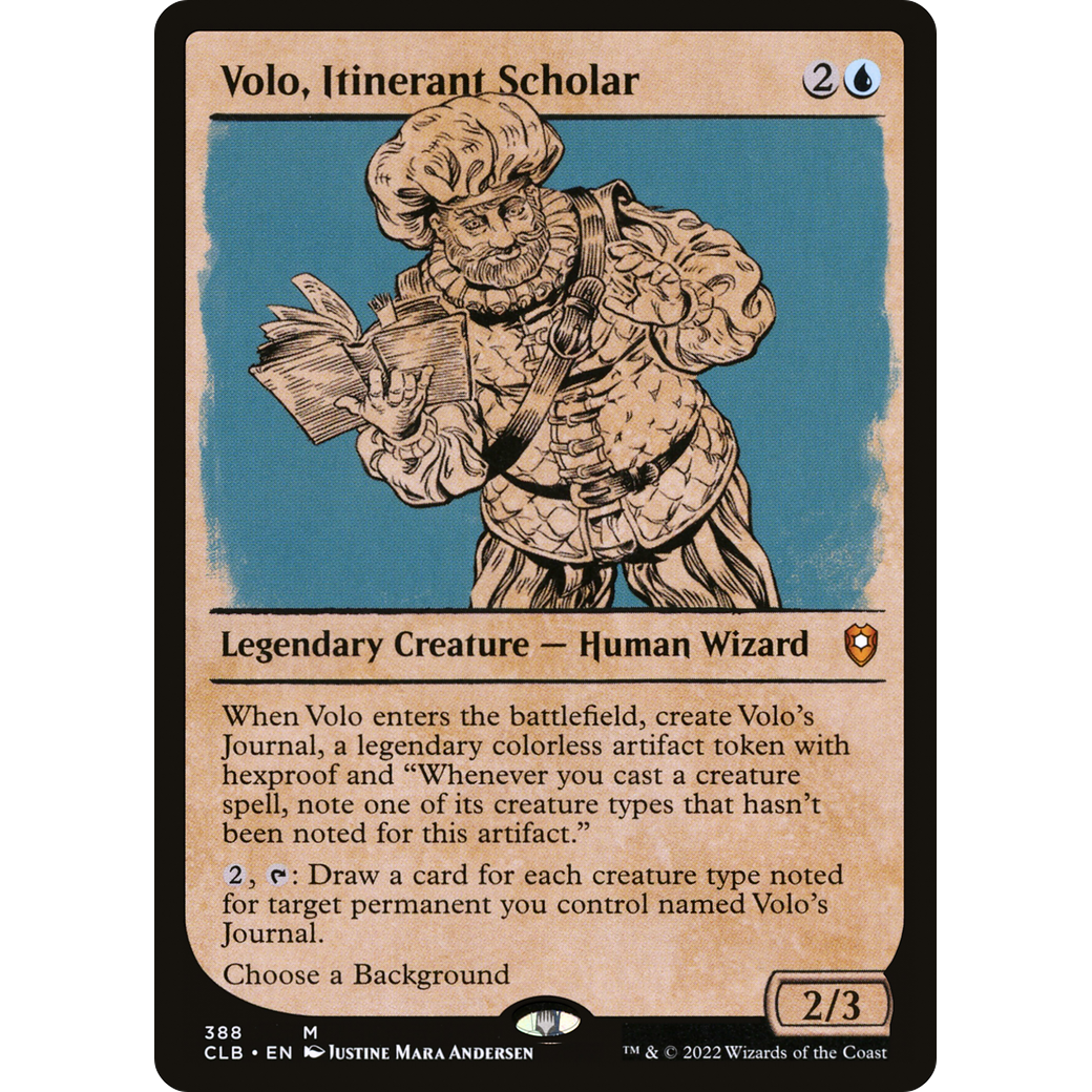 Volo, Itinerant Scholar (CLB-388) - Commander Legends: Battle for Baldur's Gate: (Showcase) Foil