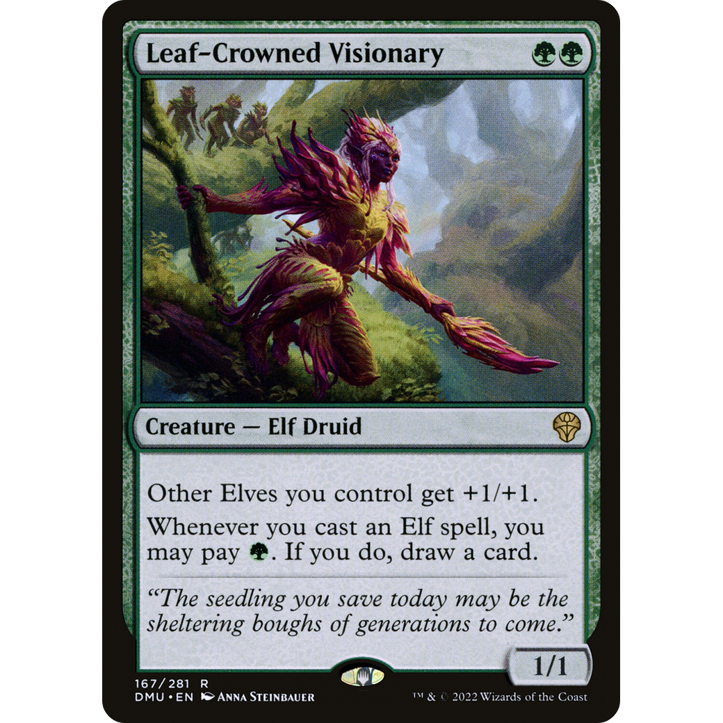 Leaf-Crowned Visionary (DMU-167) - Dominaria United Foil