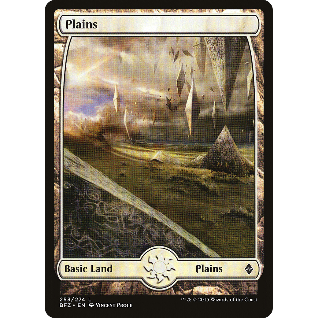 Plains (253) - Full Art (BFZ-253) - Battle for Zendikar Foil