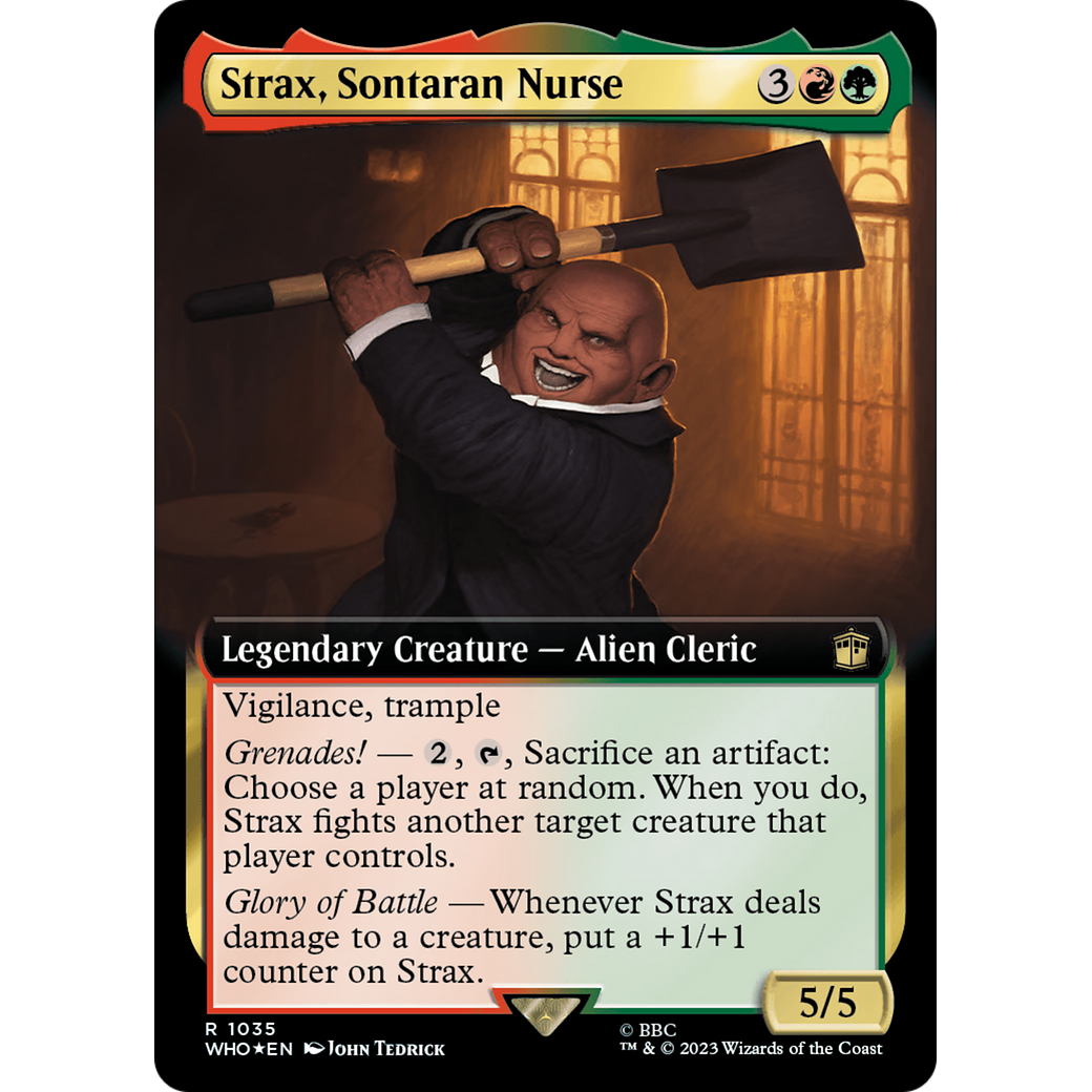 Strax, Sontaran Nurse (Extended Art) (Surge Foil) (WHO-1035) - Doctor Who: (Extended Art) Foil
