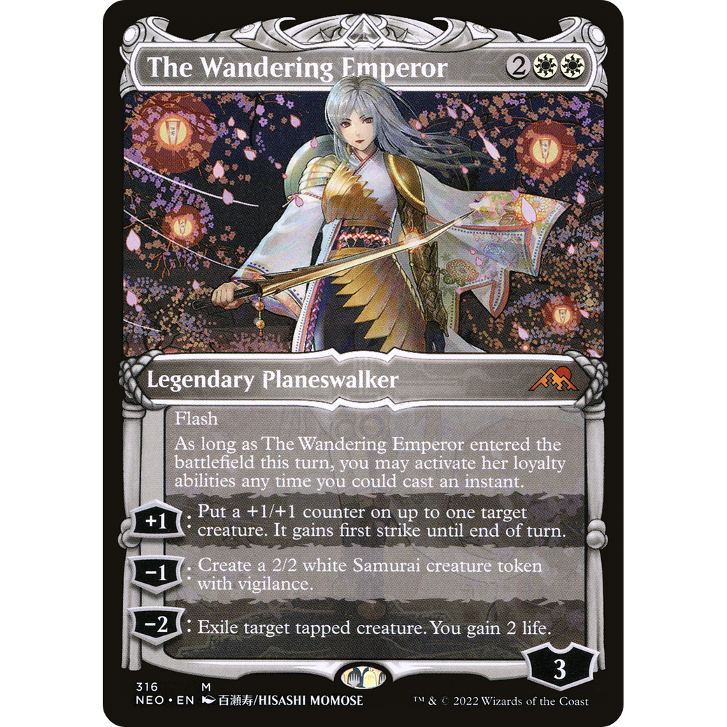 The Wandering Emperor (NEO-316) - Kamigawa: Neon Dynasty: (Showcase)