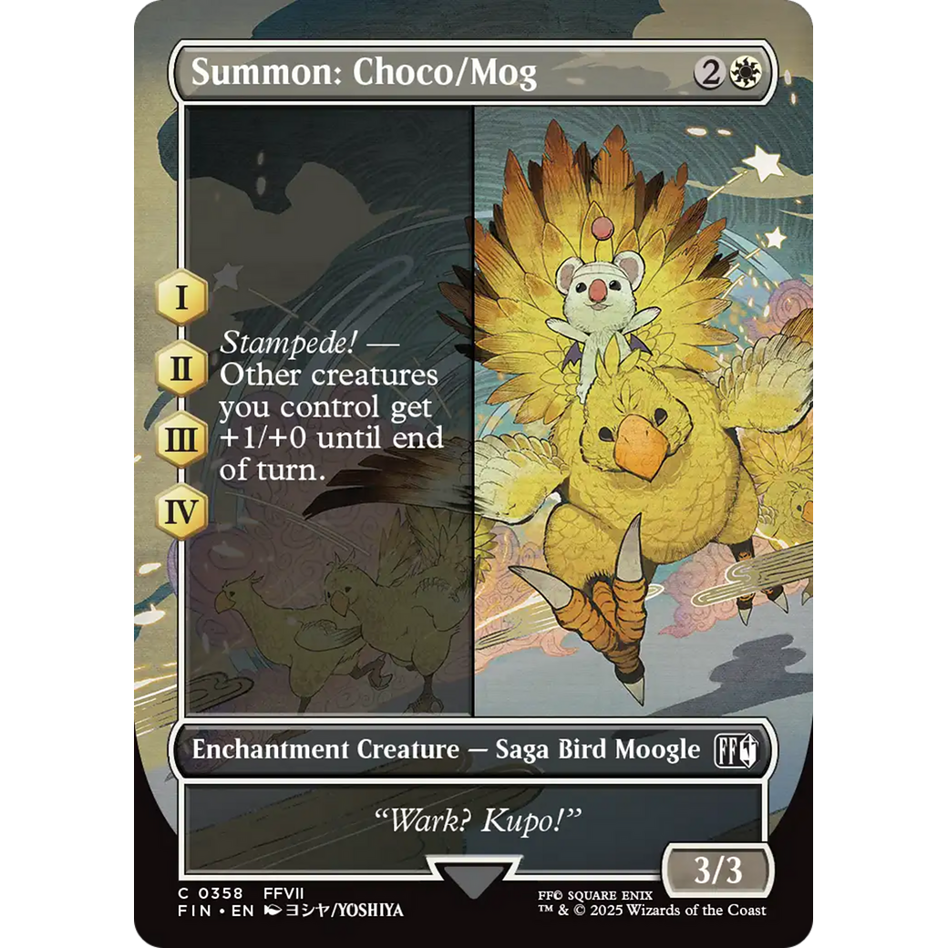 Summon: Choco/Mog (FIN-358) - FINAL FANTASY: (borderless, enchantment) (Borderless)
