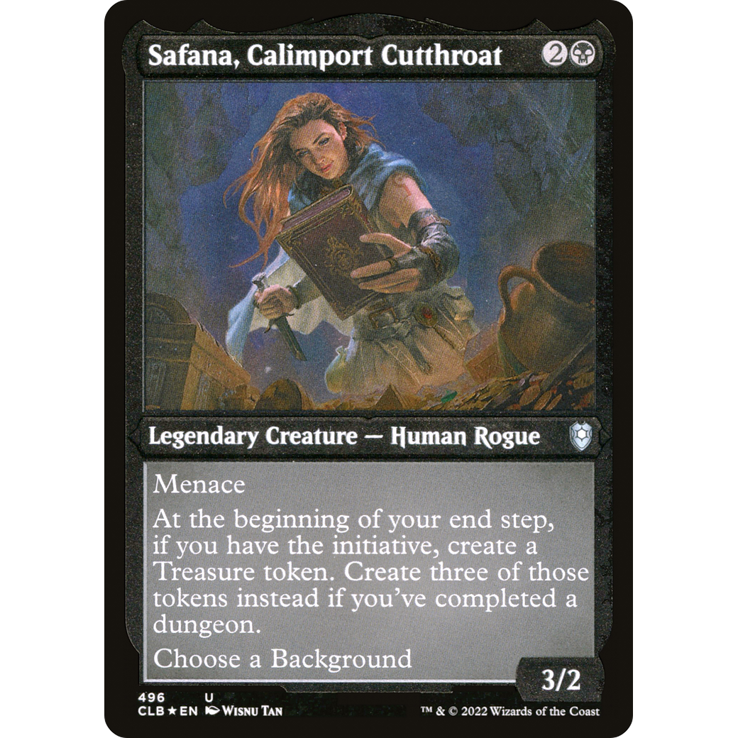 Safana, Calimport Cutthroat (CLB-496) - Commander Legends: Battle for Baldur's Gate Etched Foil