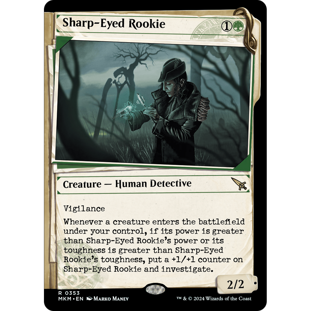 Sharp-Eyed Rookie (MKM-353) - Murders at Karlov Manor: (Showcase) Foil
