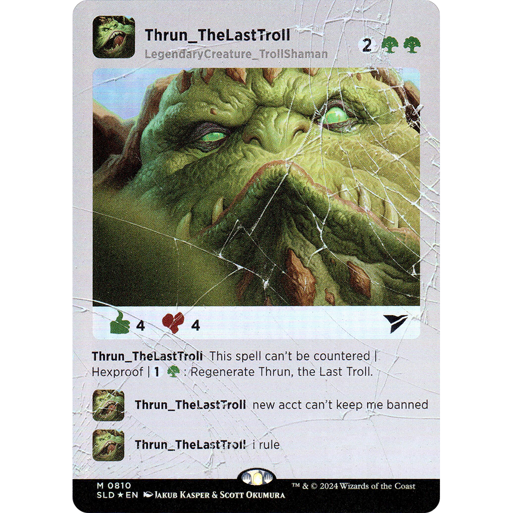 Thrun, the Last Troll (Rainbow Foil) (SLD-810) - Secret Lair Drop (Borderless) Foil