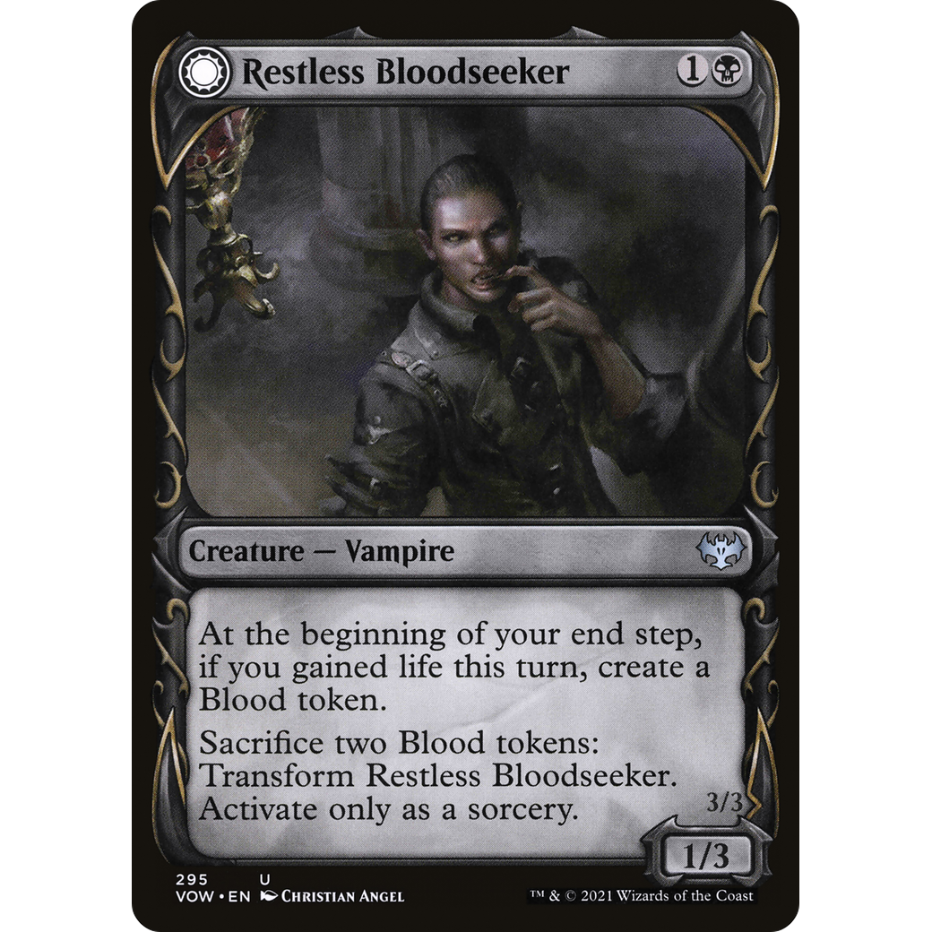 Restless Bloodseeker (Showcase) (VOW-295) - Innistrad: Crimson Vow: (Showcase, Double Faced Transform)