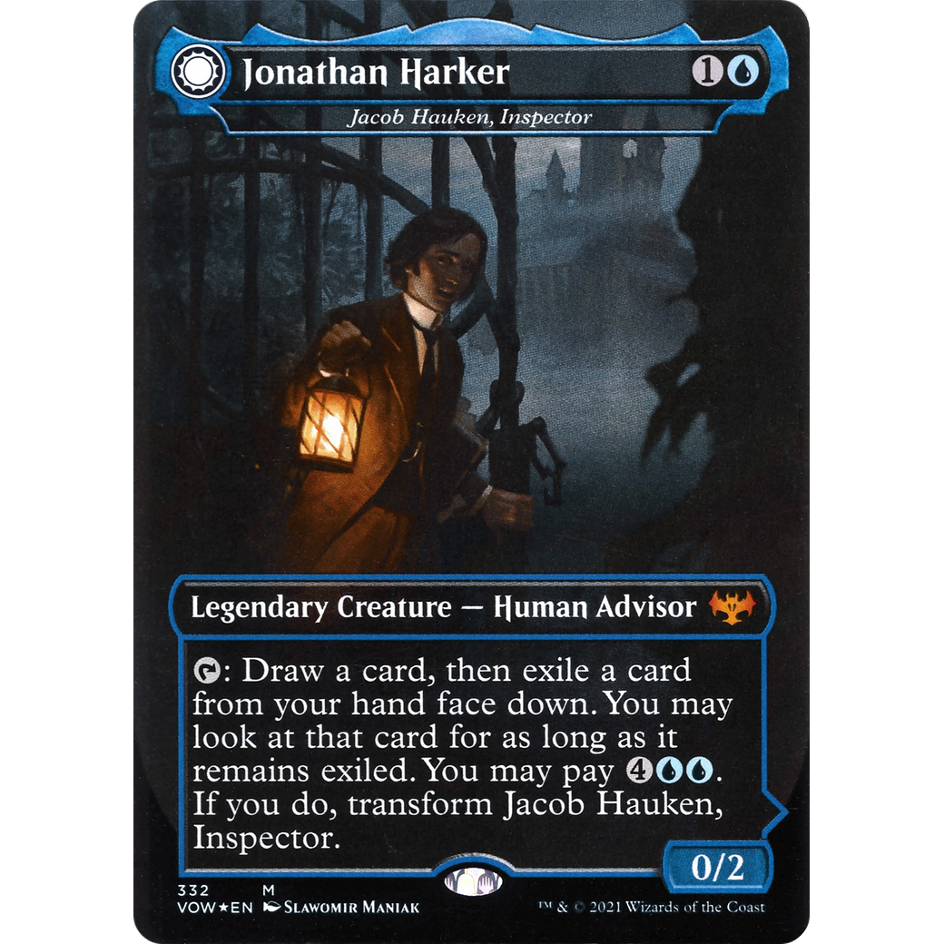 Jonathan Harker - Jacob Hauken, Inspector (VOW-332) - Innistrad: Crimson Vow: (Double Faced Transform) (Borderless) Foil