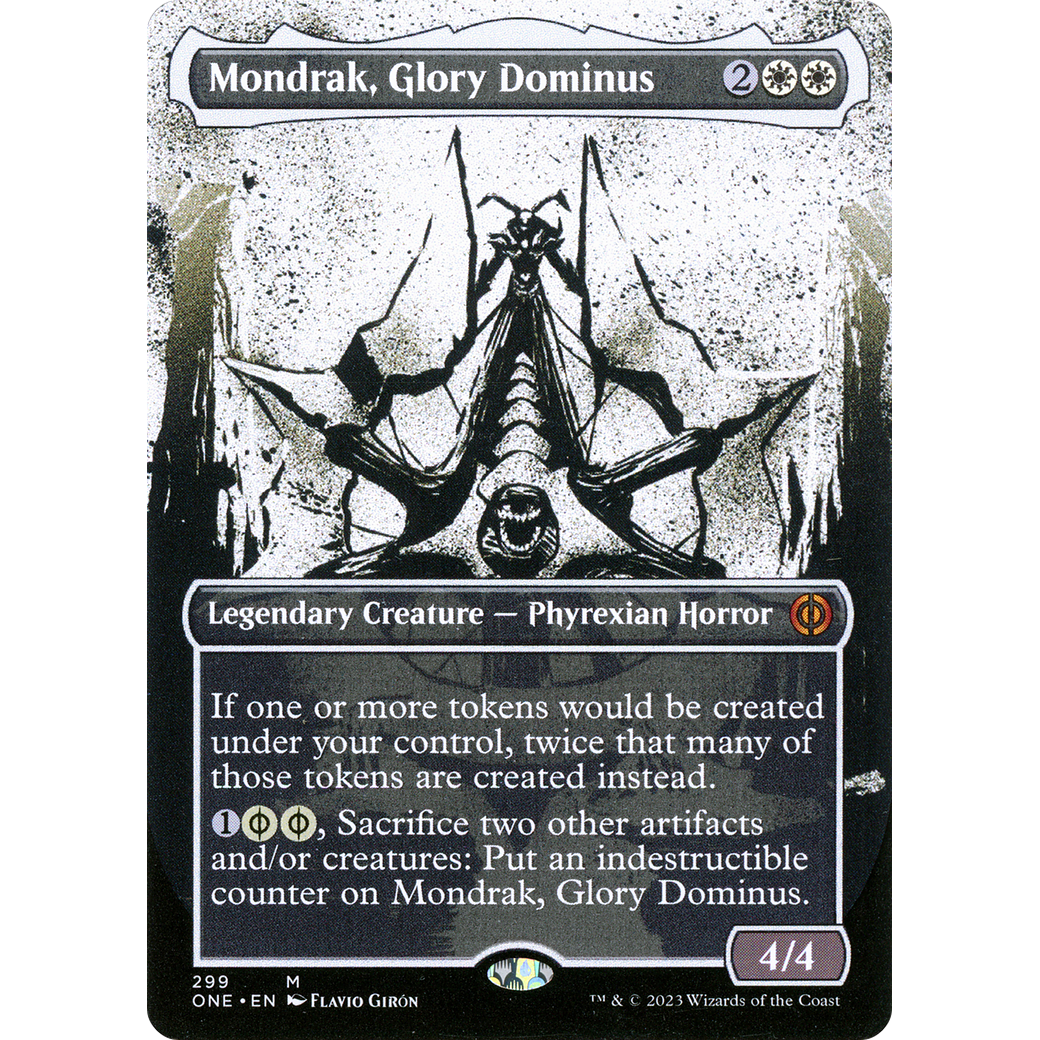 Mondrak, Glory Dominus (ONE-299) - Phyrexia: All Will Be One: (Showcase) (Borderless) Foil