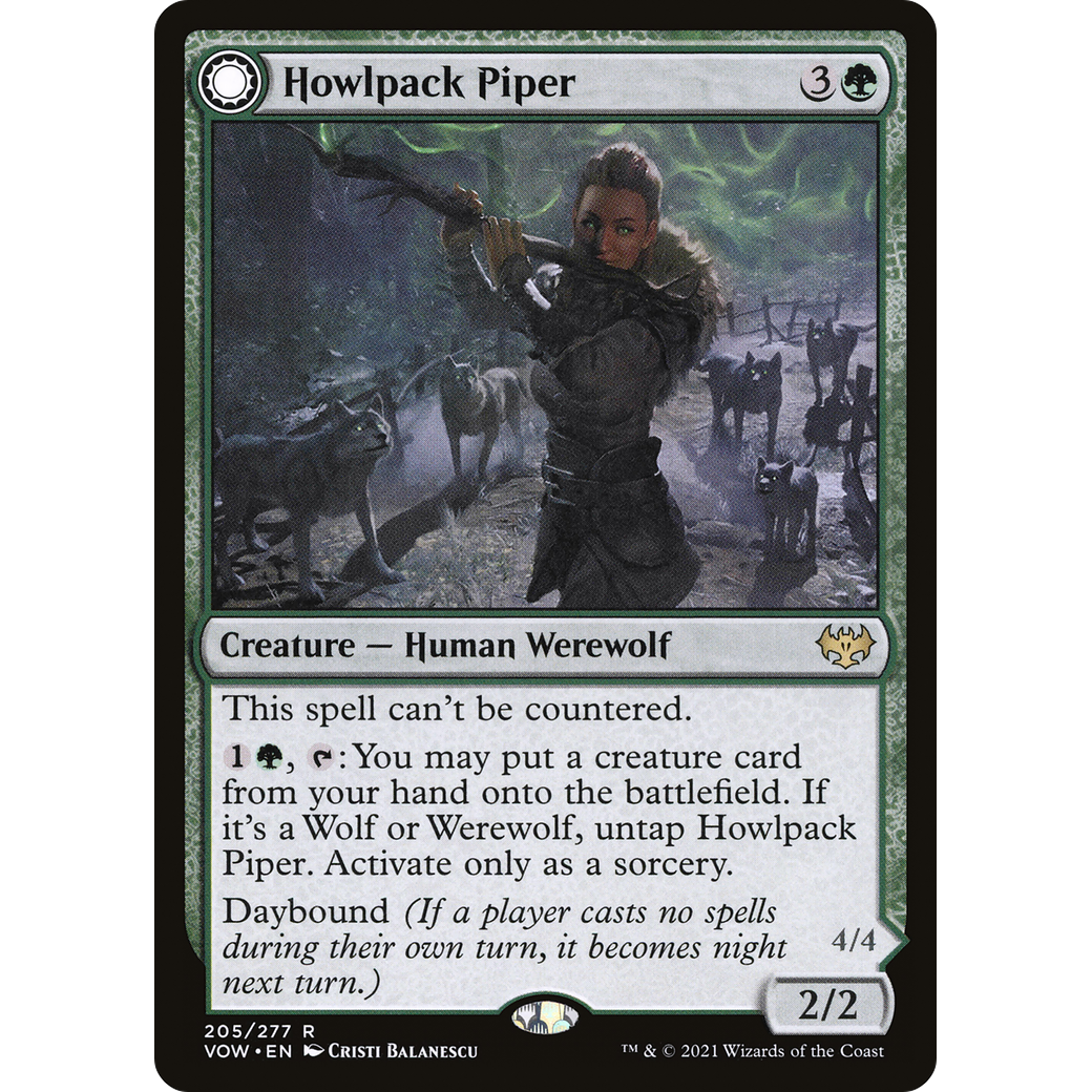 Howlpack Piper (VOW-205) - Innistrad: Crimson Vow: (Double Faced Transform) Foil