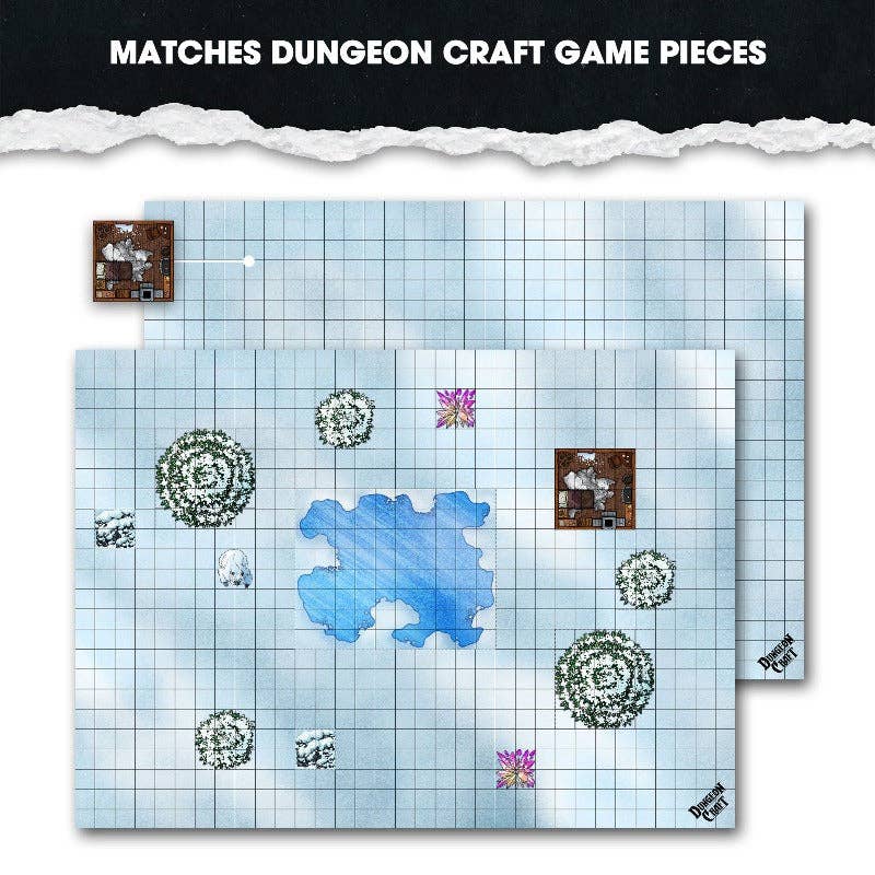 Dungeon Craft Battlemap: Snow and Wood - Double-Sided Dry/Wet Erase RPG Map