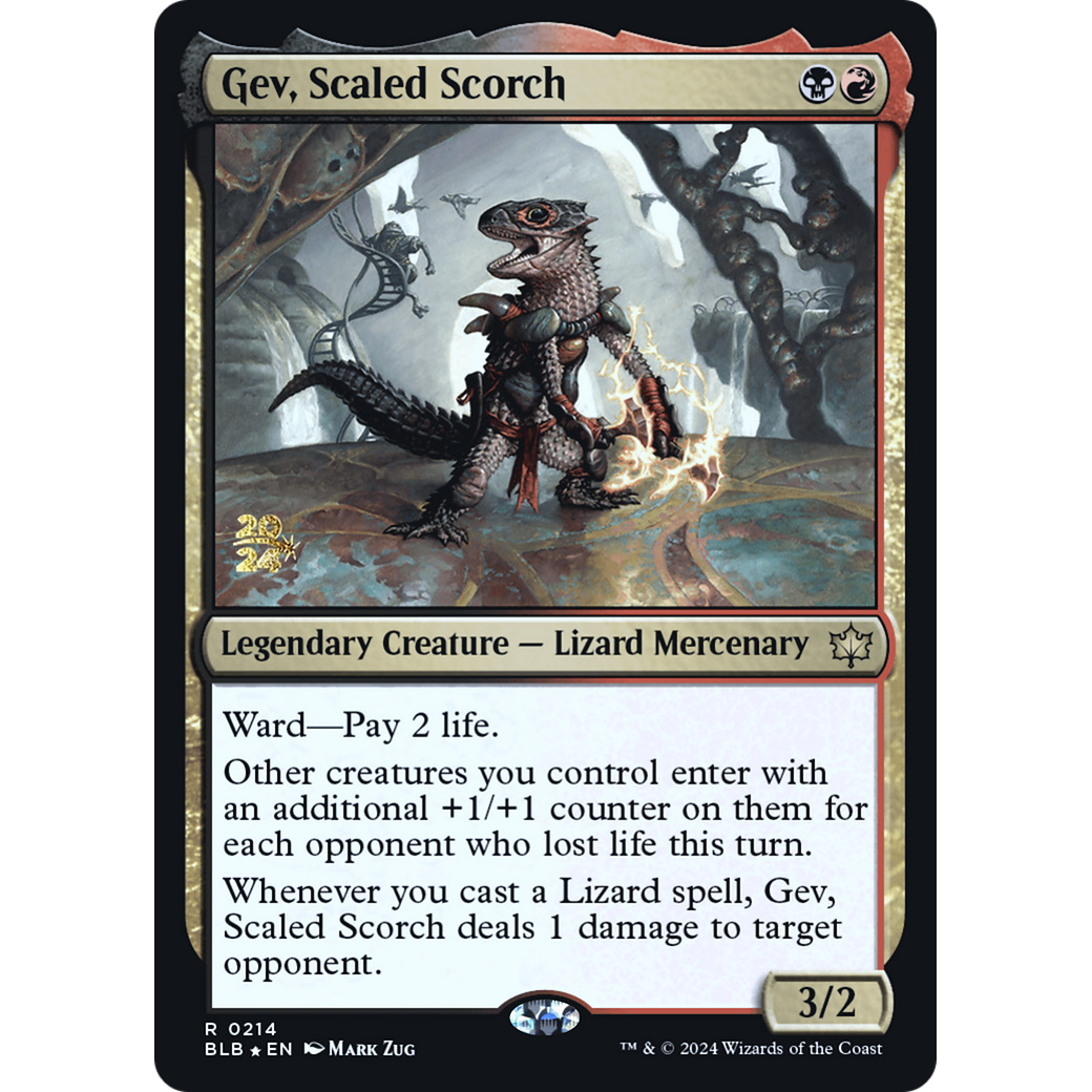 Gev, Scaled Scorch (PRE-214S) - Bloomburrow Promos Foil