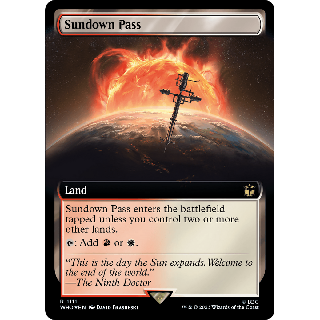 Sundown Pass (Extended Art) (Surge Foil) (WHO-1111) - Doctor Who: (Extended Art) Foil