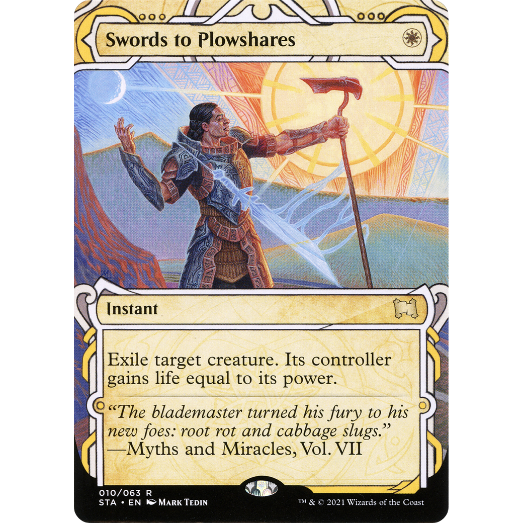 Swords to Plowshares (STA-010) - Strixhaven Mystical Archive: (Showcase) (Borderless)