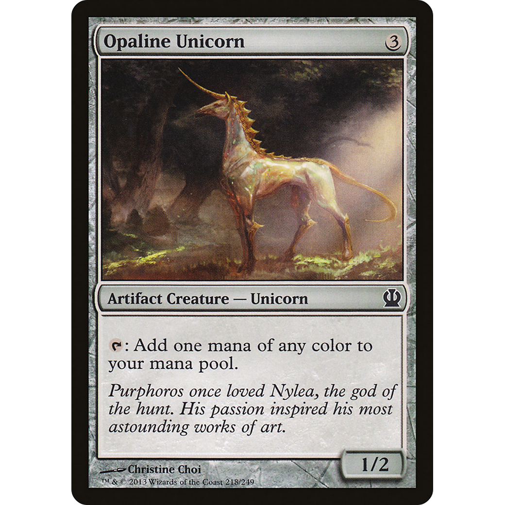 Opaline Unicorn (THS-218) - Theros Foil