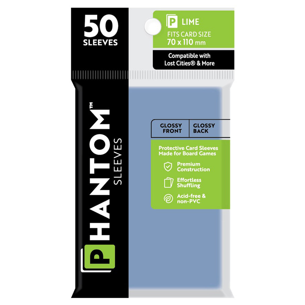 Phantom Sleeves: Lime Glossy/Glossy 50ct 70mmx110mm