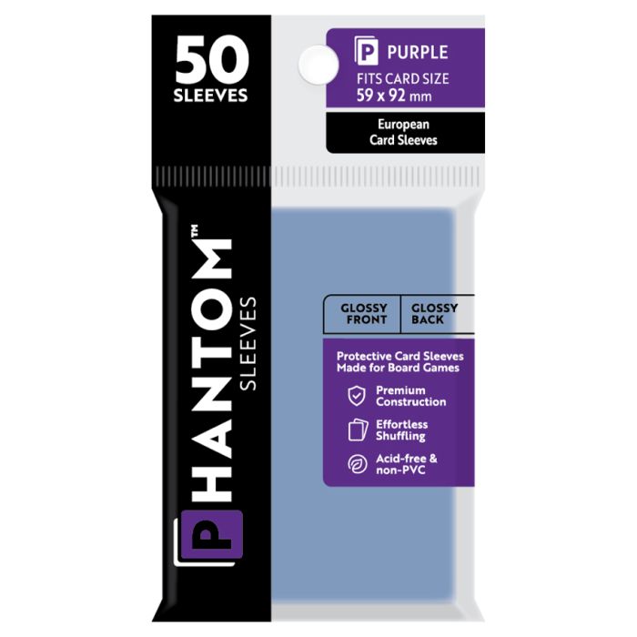 Phantom Sleeves: Purple Glossy/Glossy 50ct Sleeves 59mmX92mm