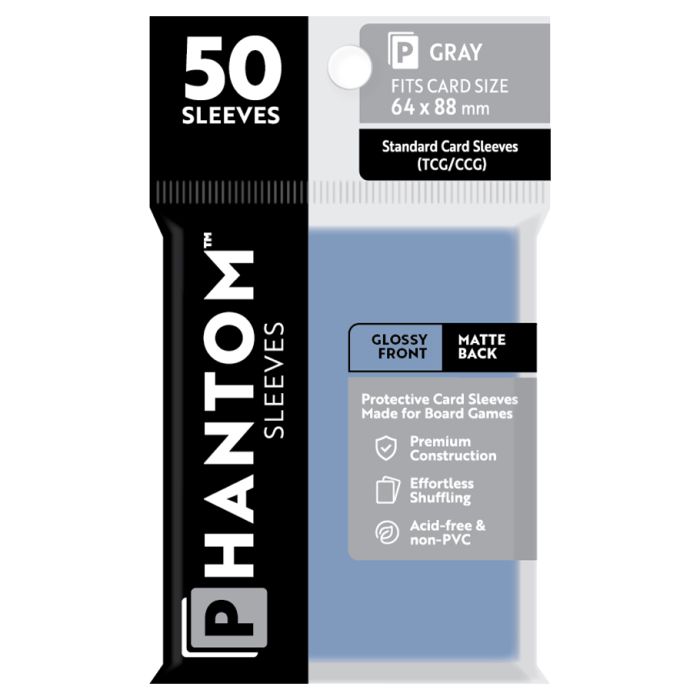 Phantom: Gray Glossy/Matte 50ct Sleeves 64mmX88mm