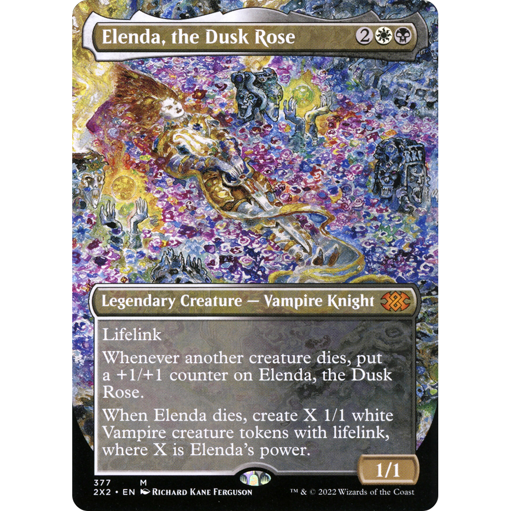 Elenda, the Dusk Rose (Borderless) (2X2-377) - Double Masters 2022 (Borderless) Foil