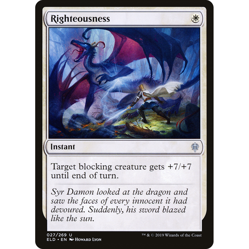 Righteousness (ELD-027) - Throne of Eldraine Foil