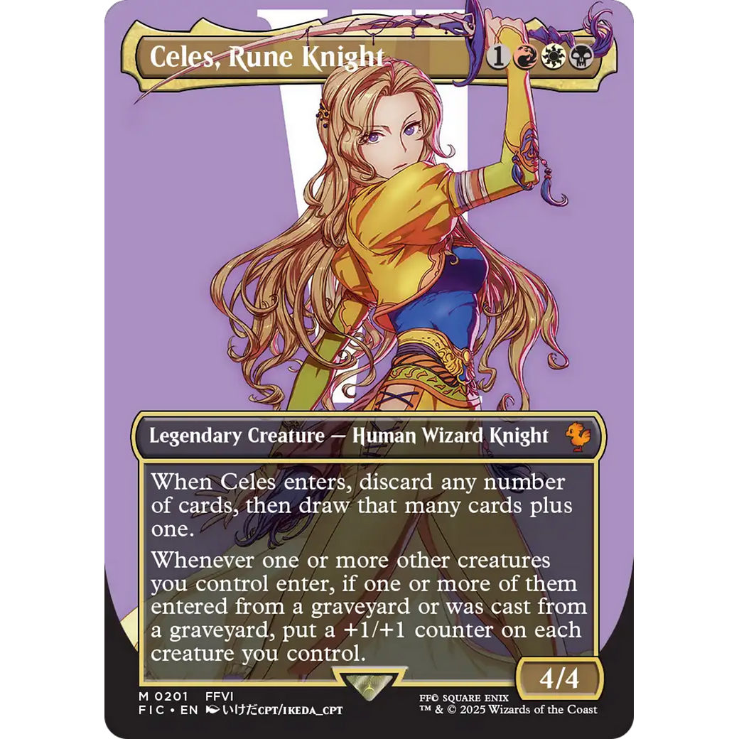 Celes, Rune Knight (Borderless) (FIC-201) - Commander: FINAL FANTASY (Borderless) Foil