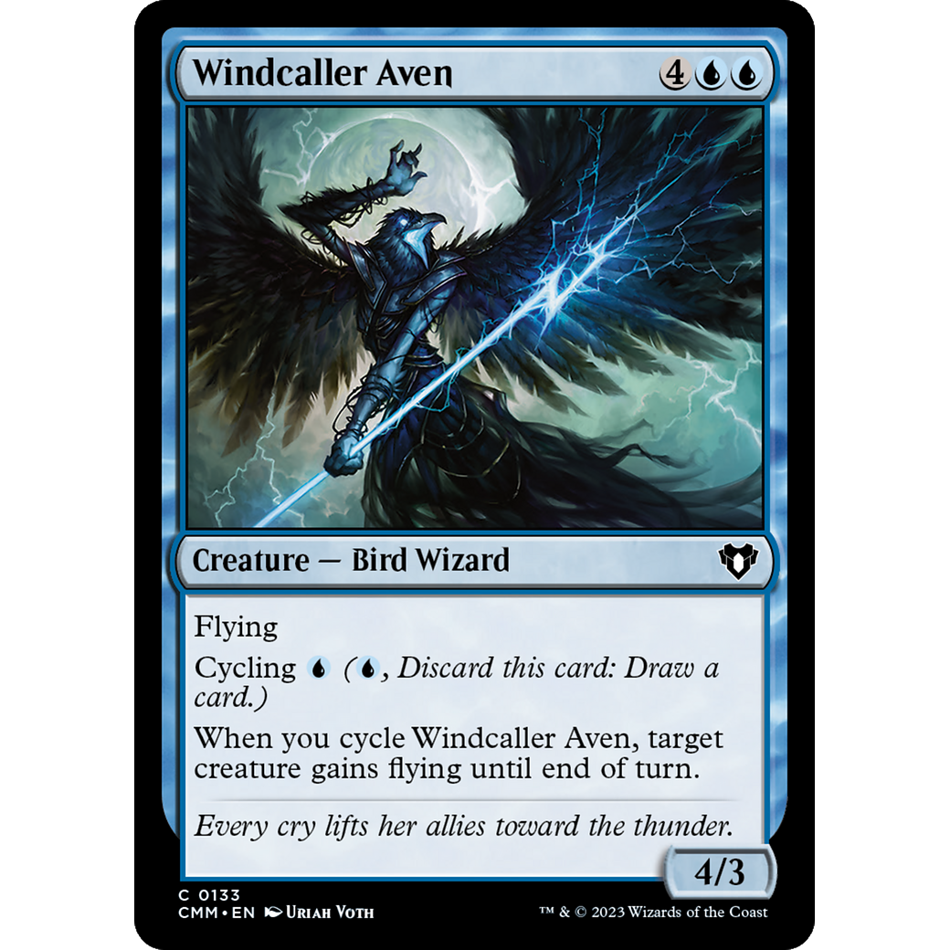 Windcaller Aven (CMM-133) - Commander Masters Foil