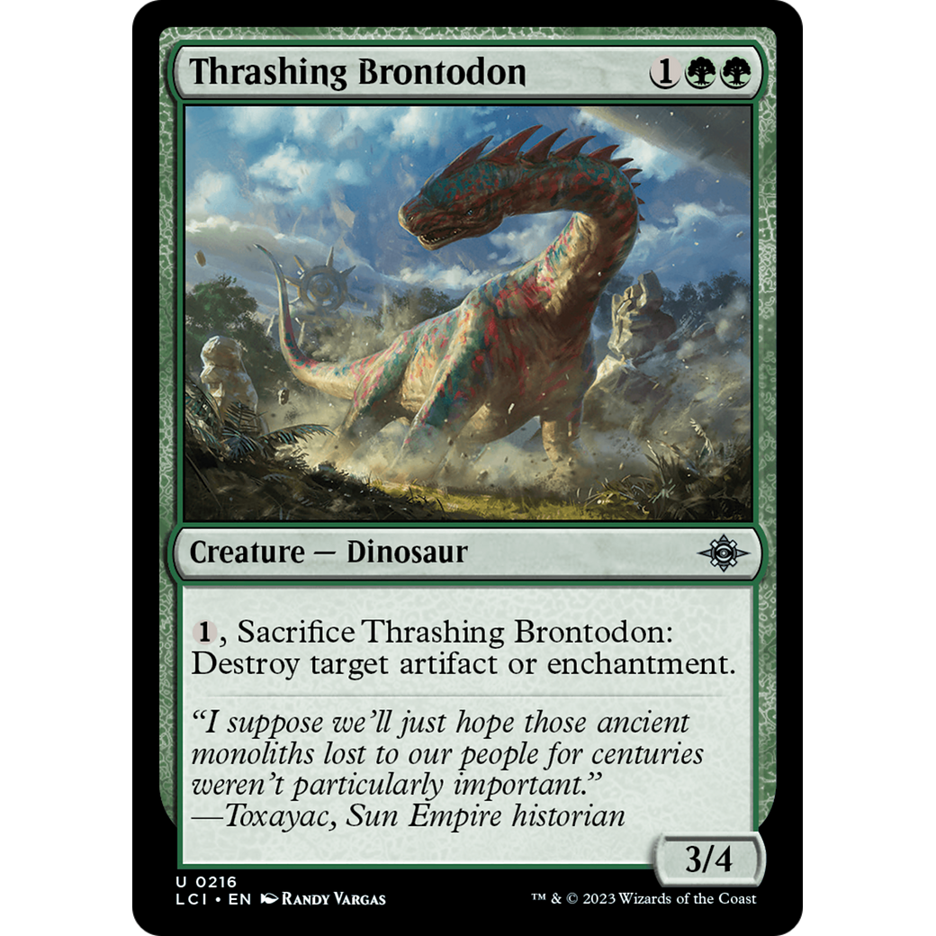 Thrashing Brontodon (LCI-216) - The Lost Caverns of Ixalan Foil