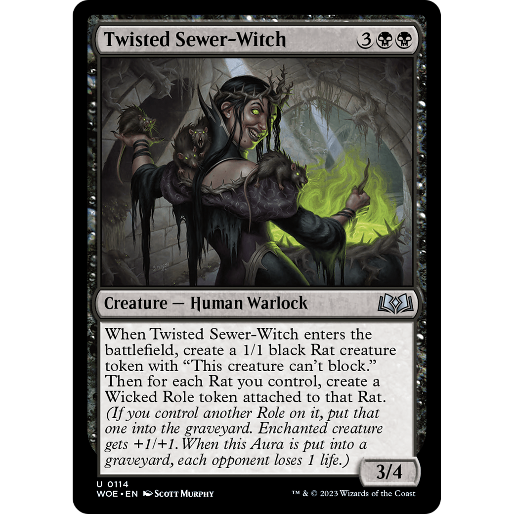 Twisted Sewer-Witch (WOE-114) - Wilds of Eldraine Foil