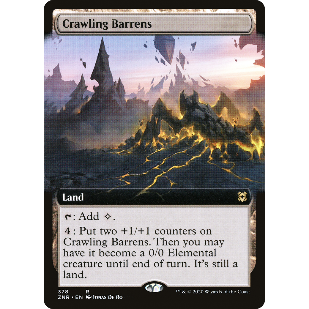 Crawling Barrens (Extended Art) (ZNR-378) - Zendikar Rising: (Extended Art) Foil
