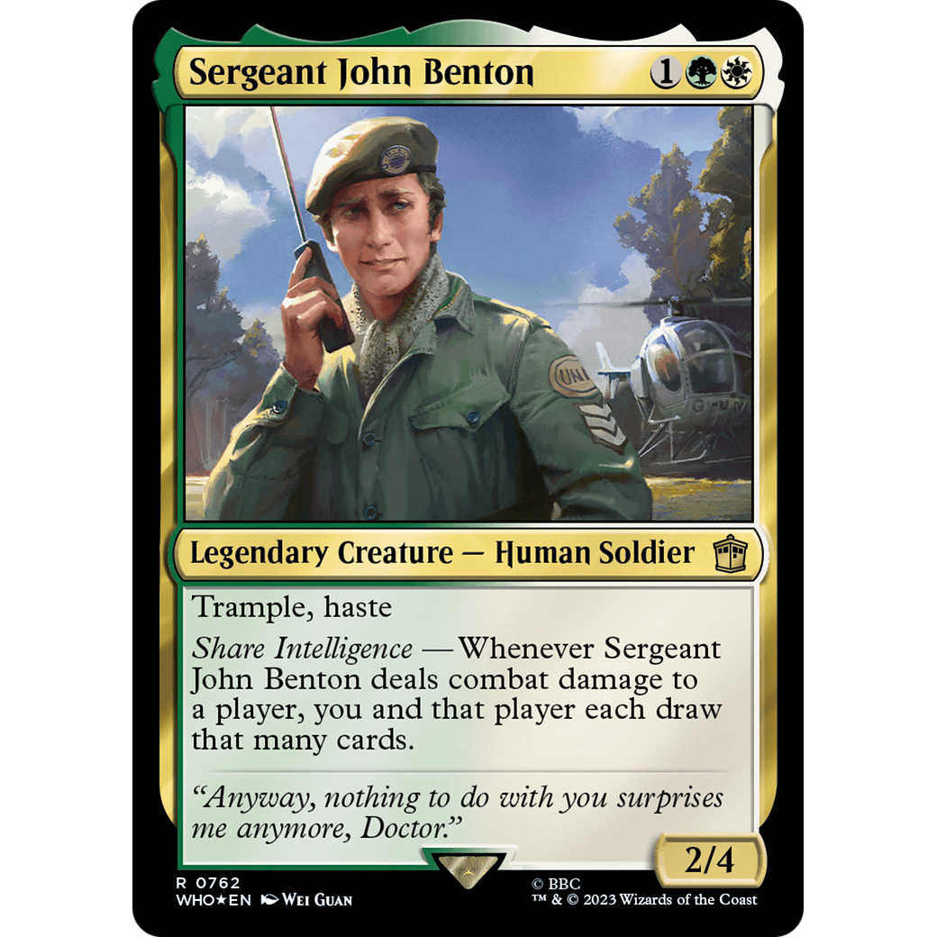 Sergeant John Benton (Surge Foil) (WHO-762) - Doctor Who Foil