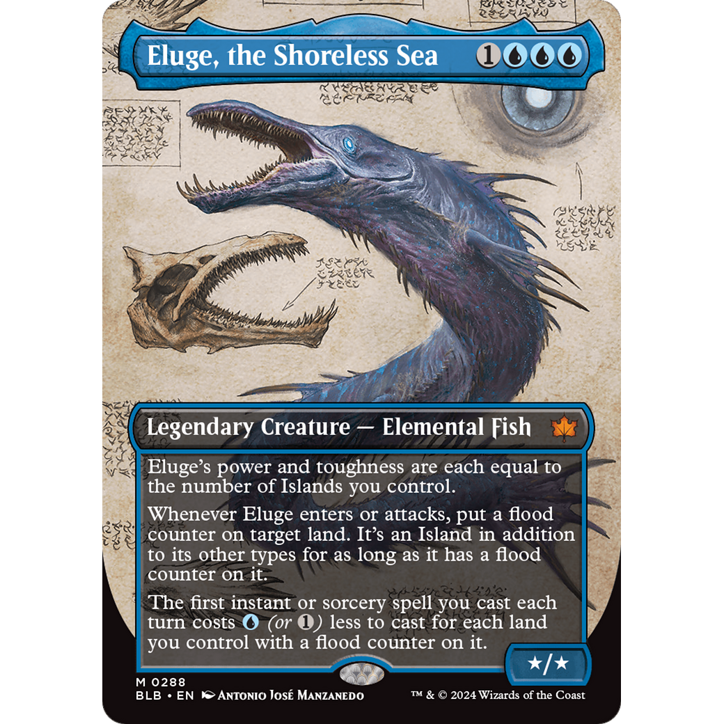 Eluge, the Shoreless Sea (Borderless) (BLB-288) - Bloomburrow: (Showcase) (Borderless) Foil