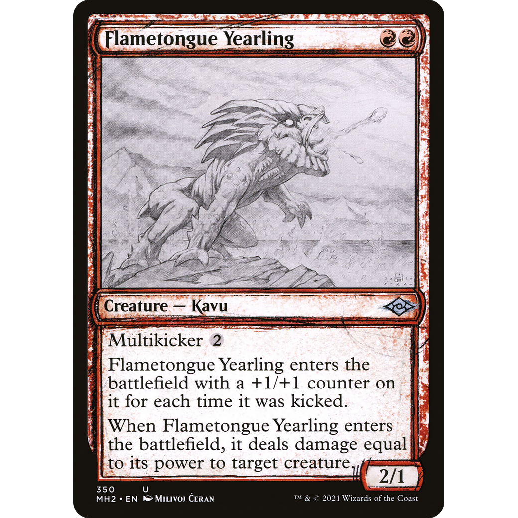 Flametongue Yearling (Showcase) (MH2-350) - Modern Horizons 2: (Showcase)