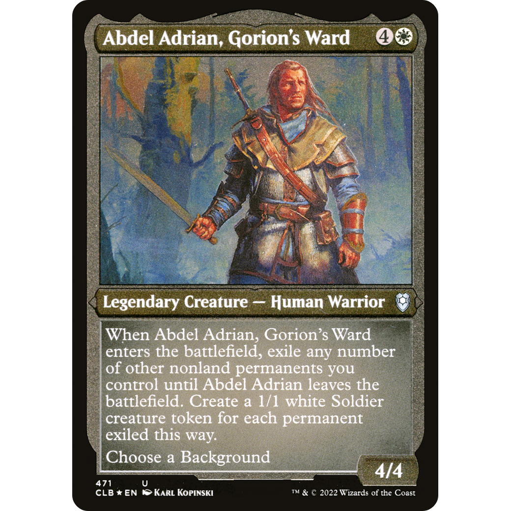 Abdel Adrian, Gorion's Ward (CLB-471) - Commander Legends: Battle for Baldur's Gate Etched Foil