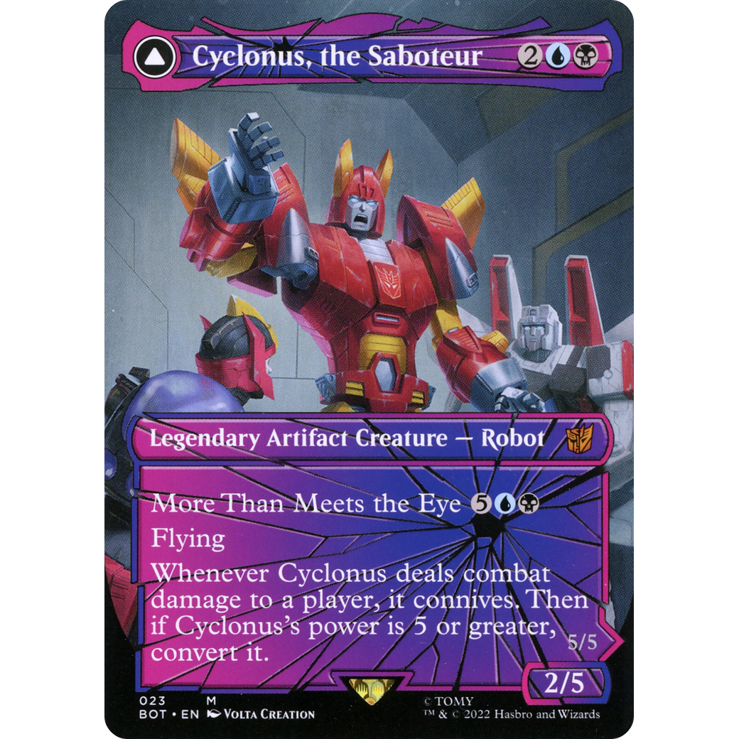 Cyclonus, the Saboteur (Shattered Glass) (BOT-023) - Transformers: (convertdfc, shatteredglass) (Borderless) Foil