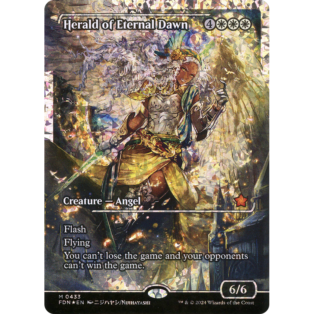 Herald of Eternal Dawn (FDN-433) - Foundations: (borderless, Showcase) Foil