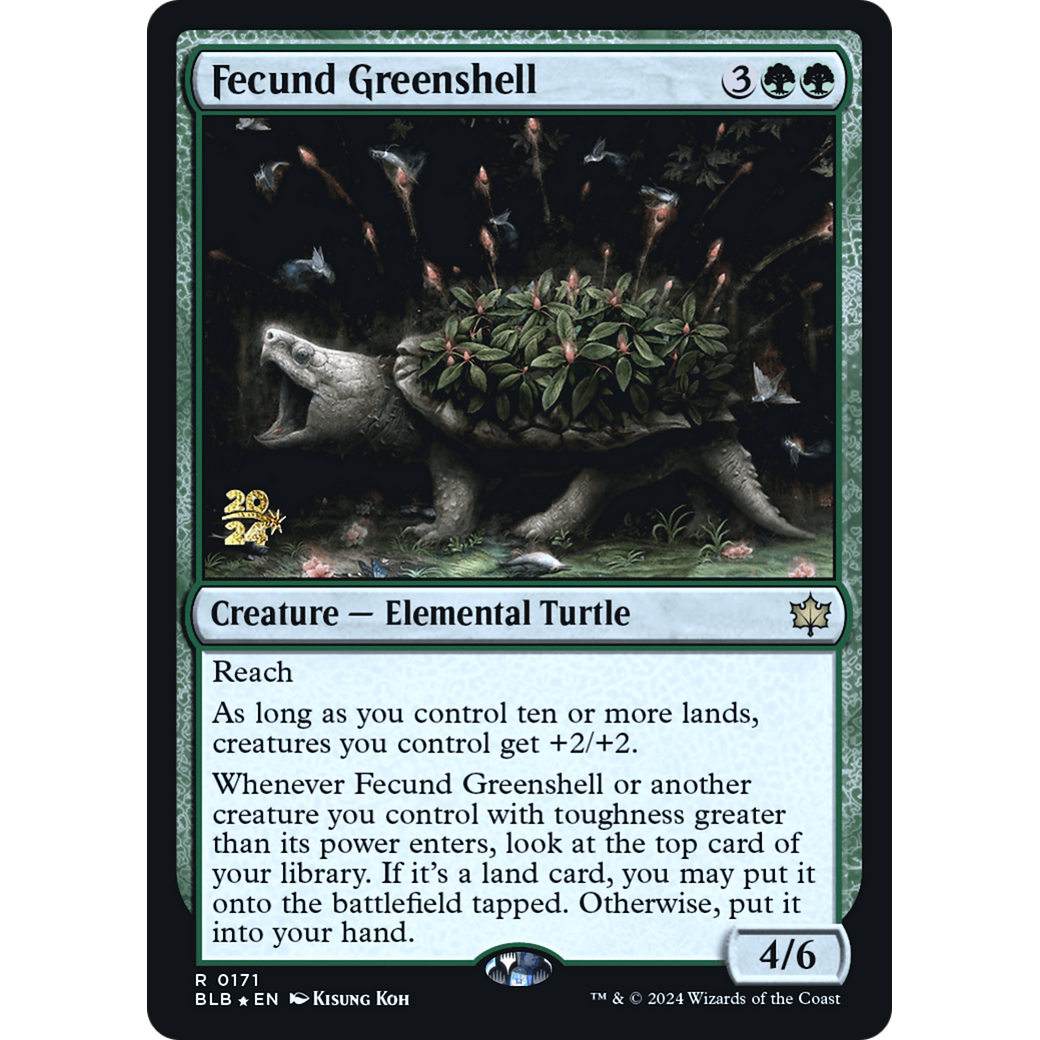 Fecund Greenshell (PRE-171S) - Bloomburrow Promos Foil