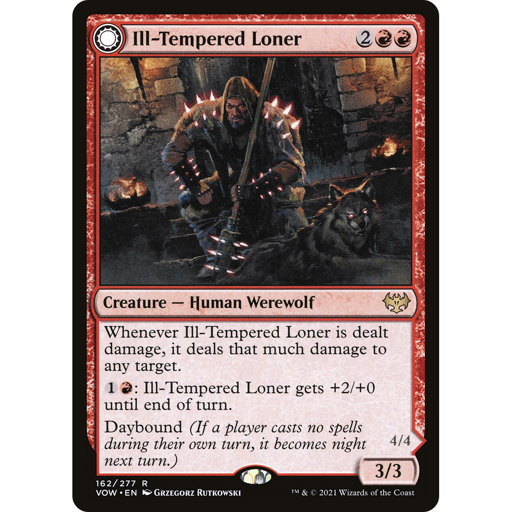 Ill-Tempered Loner (VOW-162) - Innistrad: Crimson Vow: (Double Faced Transform)