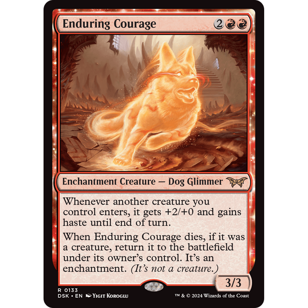 Enduring Courage (DSK-133) - Duskmourn: House of Horror: (enchantment)