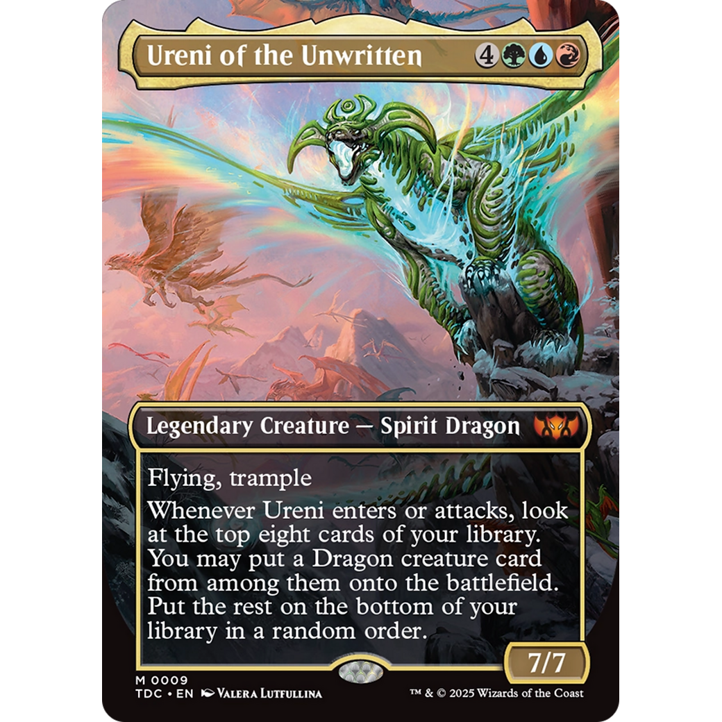 Ureni of the Unwritten (TDC-009) - Commander: Tarkir: Dragonstorm (Borderless) Foil