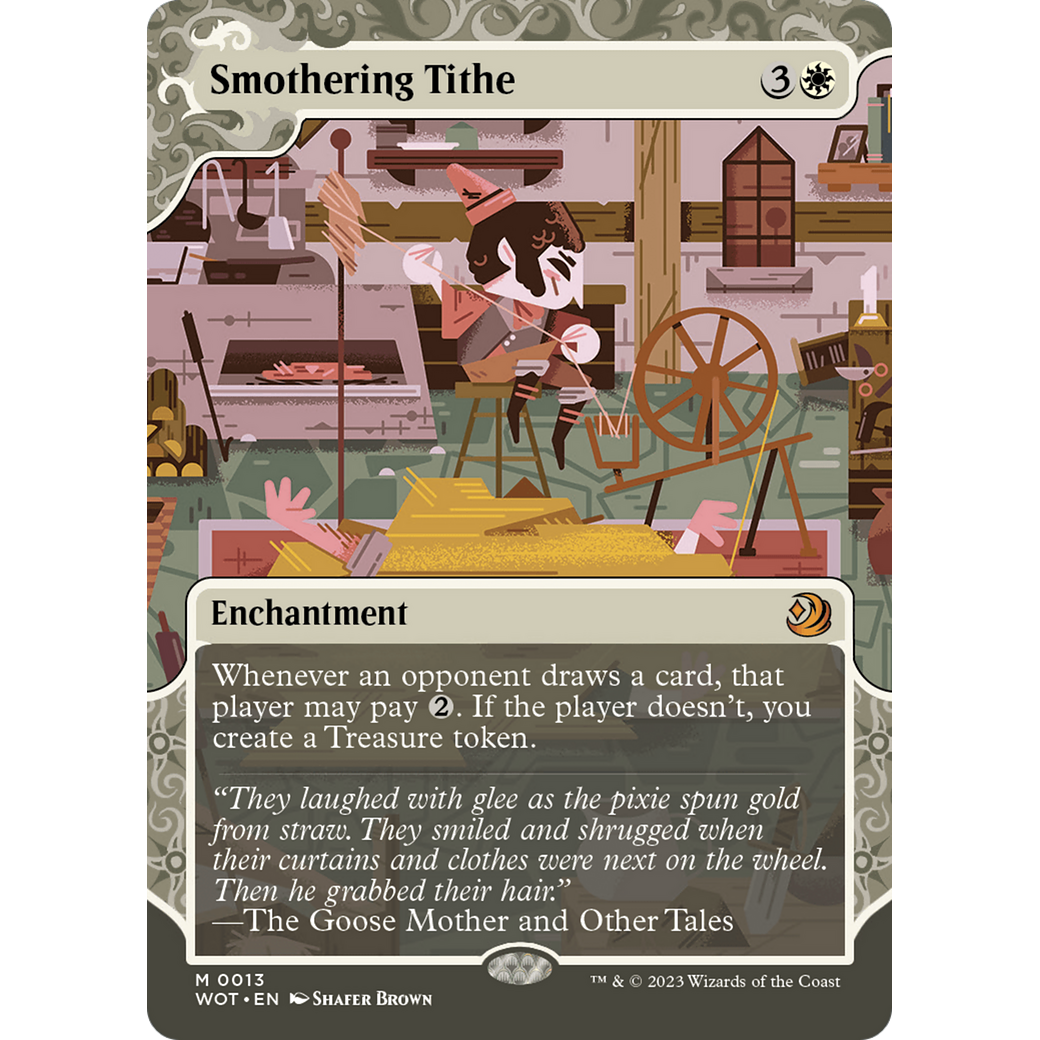 Smothering Tithe (WOT-013) - Wilds of Eldraine: Enchanting Tales: (Showcase) (Borderless) Foil