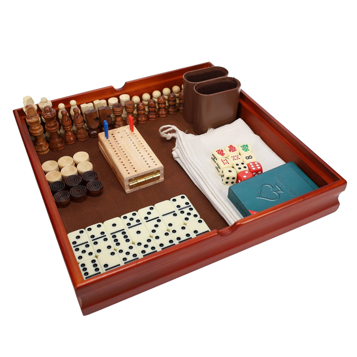 7-in-1 Combination Wood Game Set – 12 inch board