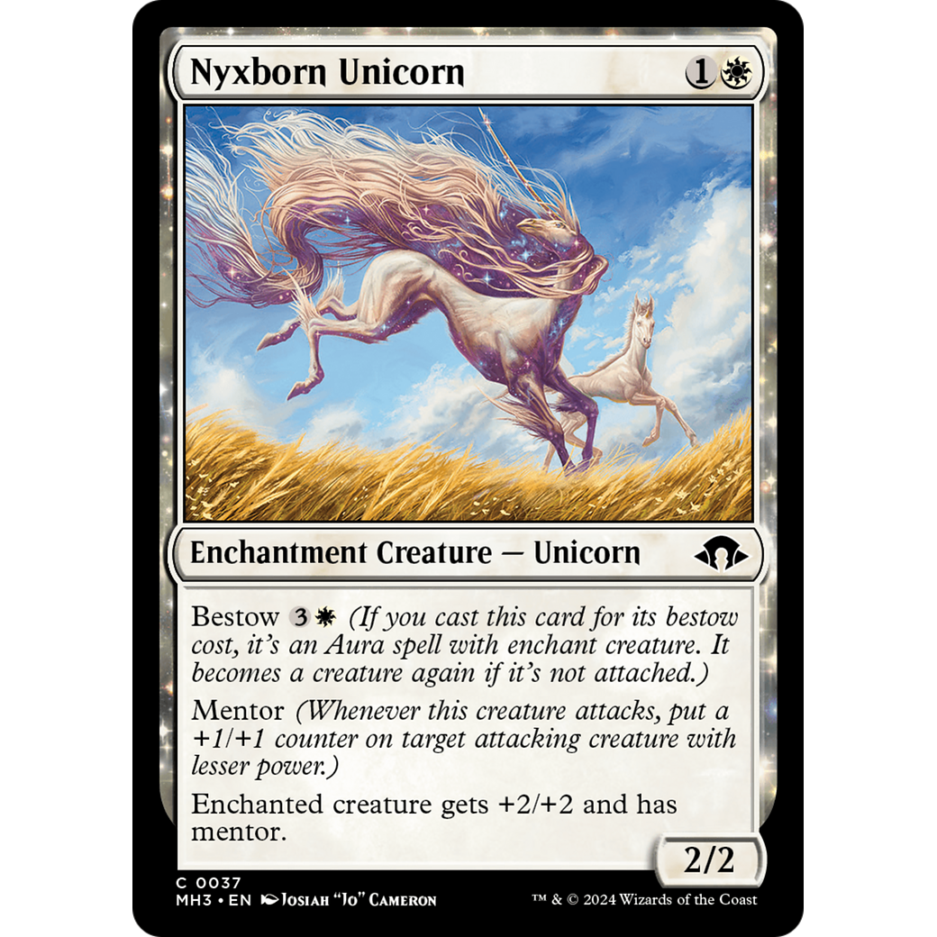 Nyxborn Unicorn (MH3-037) - Modern Horizons 3: (enchantment) Foil
