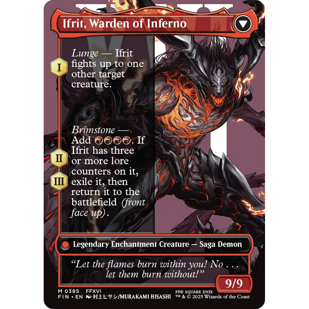 Clive, Ifrit's Dominant // Ifrit, Warden of Inferno (FIN-385) - FINAL FANTASY: (enchantment) (Borderless) Foil