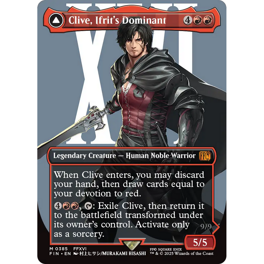 Clive, Ifrit's Dominant // Ifrit, Warden of Inferno (FIN-385) - FINAL FANTASY: (enchantment) (Borderless) Foil
