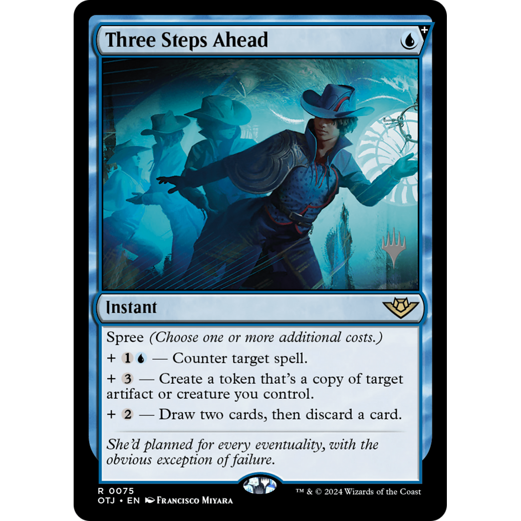 Three Steps Ahead (PPOTJ-75P) - Outlaws of Thunder Junction Promos Foil