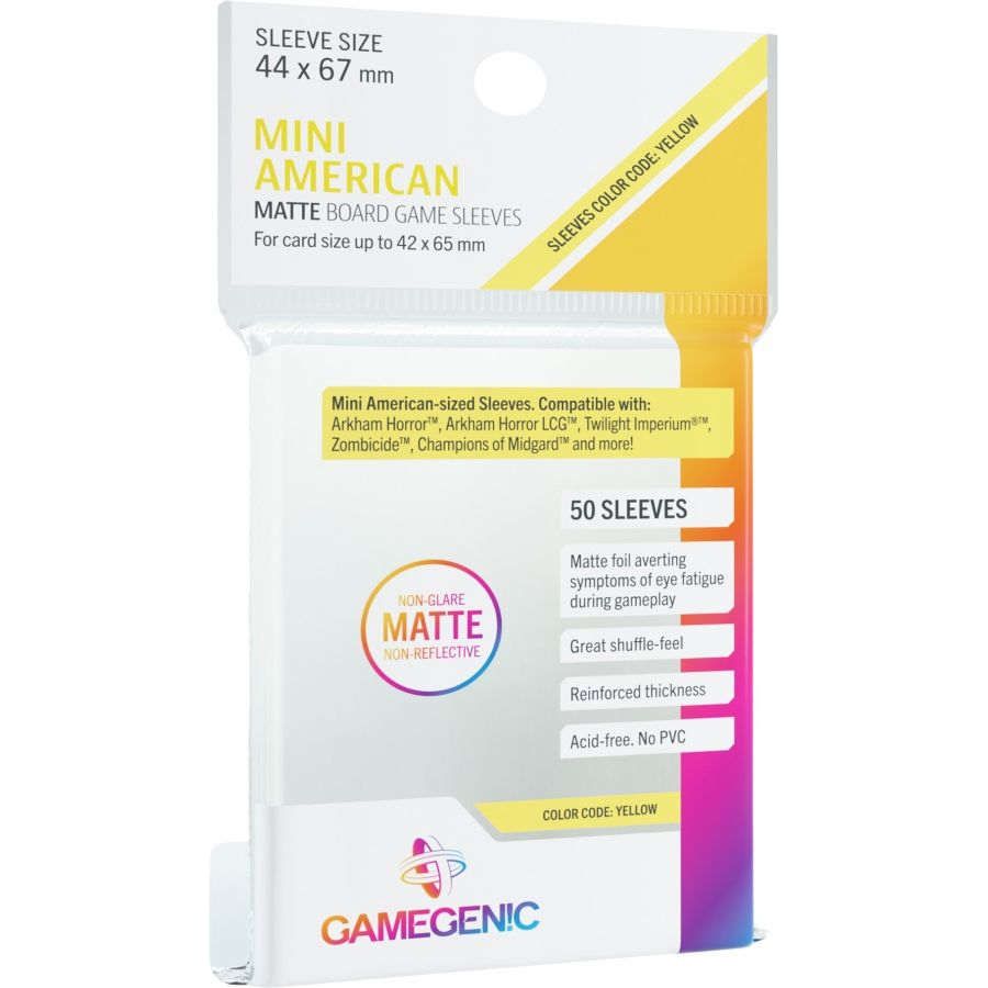 Gamegenic:  Mini American 50ct Matte Sleeves 44 X 67mm