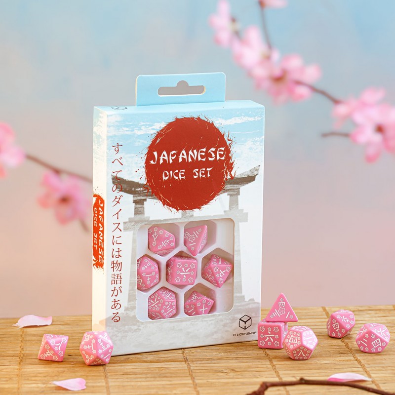 Japanese Sweet Spring Memory 7 Polyhedral Dice Set