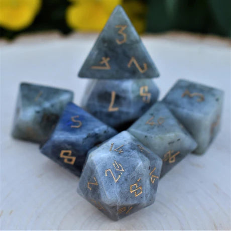 Misty Mountain - Labradorite "Moonstone" - 7-set Stone Dice